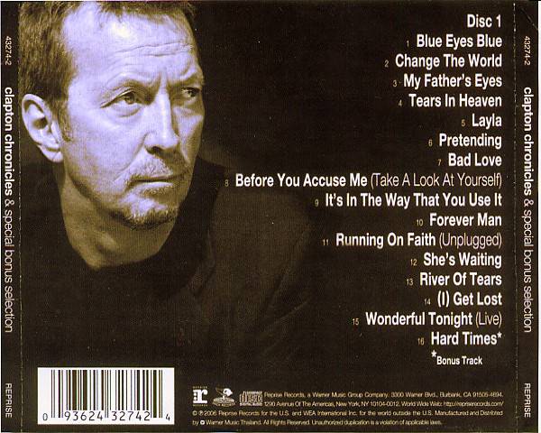 Eric Clapton Clapton Chronicles deluxe edition : Back1